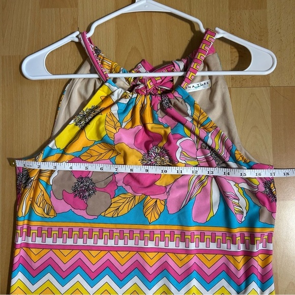 Trina Turk Pink and Yellow Halter Sundress Mini - Picture 11 of 13